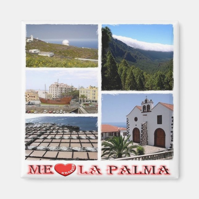 zES073 LA PALMA I LOVE, Spain, Fridge Magnet (Front)
