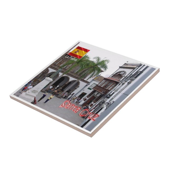 zES077 LA PALMA, SANTA CRUZ, Plaza de España,  Tile (Side)