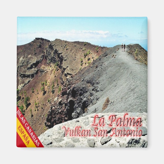 zES081 LA PALMA, VOLCAN SAN ANTONIO, Spain, Fridge Magnet (Front)