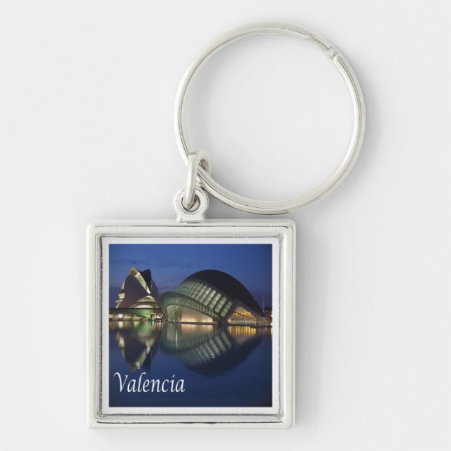 zES100 VALENCIA panorama, Spain, Key Ring (Front)