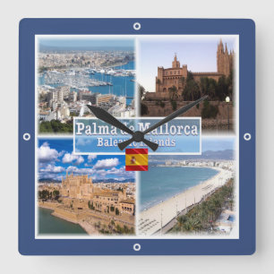 zES107 MALLORCA PALMA, Balearic Islands, Square Wall Clock