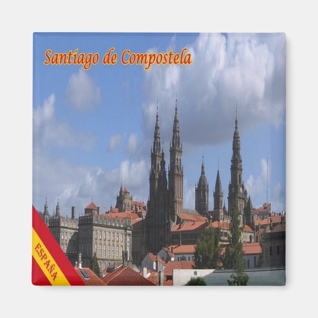 zES129 SANTIAGO DE COMPOSTELA, Panorama, Fridge Magnet (Front)