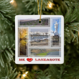 zES145 LANZAROTE "I Love", Spain, Ceramic Ornament