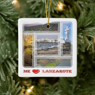 zES145 LANZAROTE "I Love", Spain, Ceramic Ornament