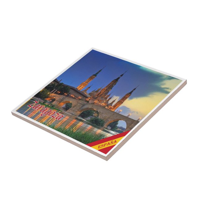 zES150 ZARAGOZA panorama, Spain, Tile (Side)