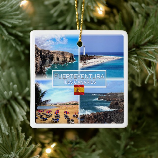 zES158 FUERTEVENTURA Iles Canaries Cuevas de Ajyuy Ceramic Ornament (Tree)