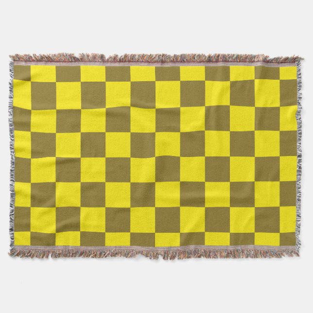 Zest and Acid Chequerboard Throw Blanket (Front)
