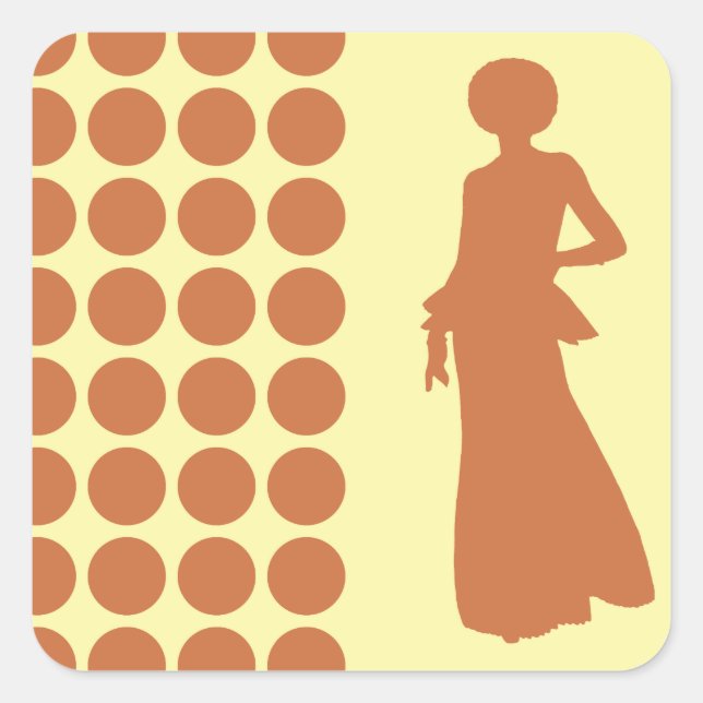 Zest Cream Neutral Dots Fashion Silhouette Square Sticker (Front)