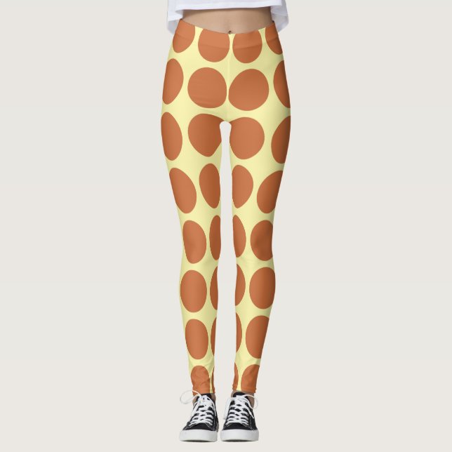 Zest Cream Neutral Dots Leggings (Front)