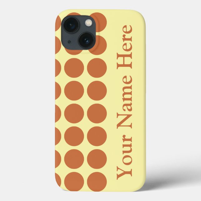 Zest Cream Neutral Dots with name Case-Mate iPhone Case (Back)