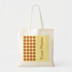 Zest Cream Neutral Dots with name text Tote Bag