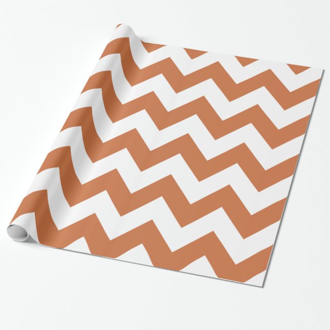 Zest Neutral Chevrons Wrapping Paper (Unrolled)