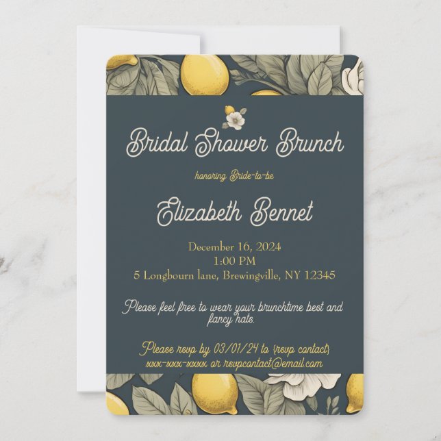 Zest Wishes-Garden Party Bridal Shower Invitation (Front)