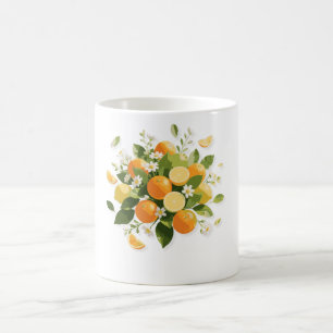 Zestful Harvest Scattered Citrus Fruits Coffee Mug