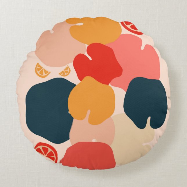 Zestful Zen Round Cushion (Front)