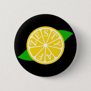 Zesty AF - Lemon Slice  6 Cm Round Badge