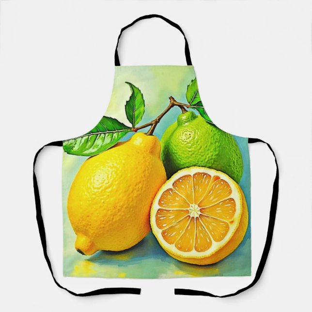 Zesty Citrus Burst of Sunshine Design Apron (Front)