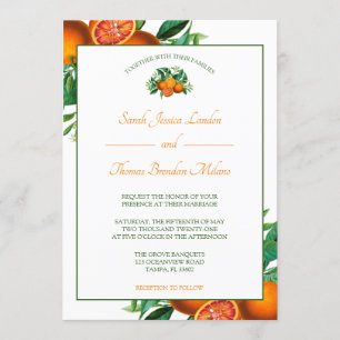 Zesty Citrus Orange Dream Wedding Invitation