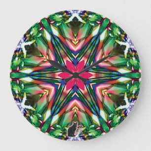 Zesty Kaleidoscope Large Clock
