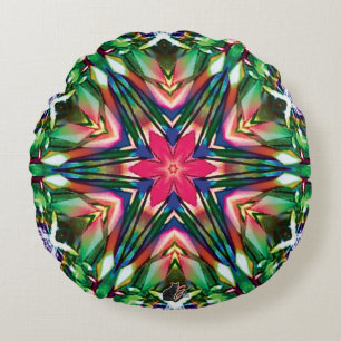 Zesty Kaleidoscope Round Cushion