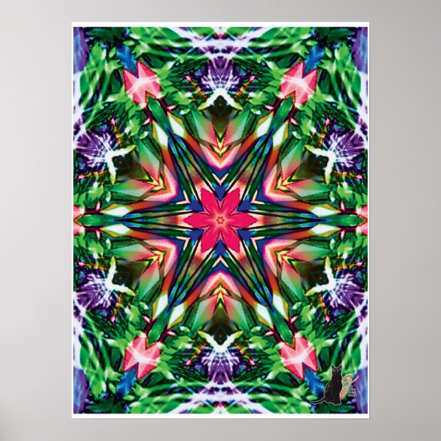 Zesty Kinetic Collage Kaleidoscope Poster (Front)