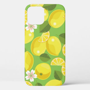 Zesty Lemon: Citrus Pattern Delight iPhone 12 Case