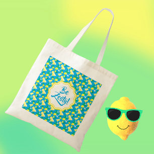 Zesty Lemon Drops Lemons Caribbean Blue  Tote Bag