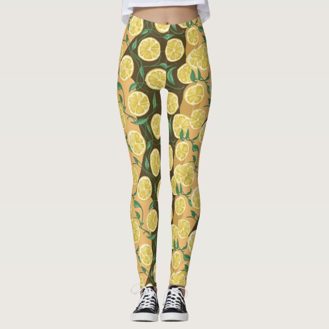 Zesty Lemon Pattern Tights (Front)