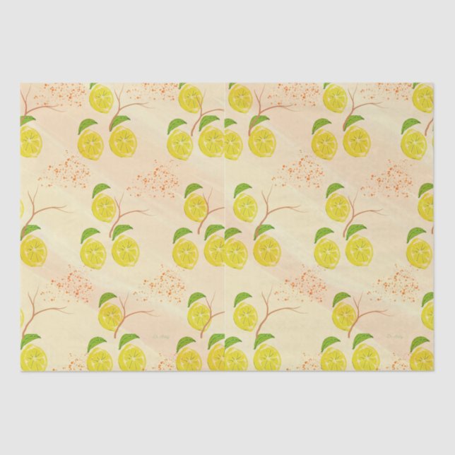 Zesty lemon print tissue paper (Front)
