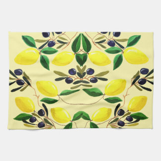 Zesty Lemons and Olives Kitchen Towels