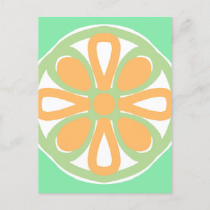Zesty lime green citrus postcard