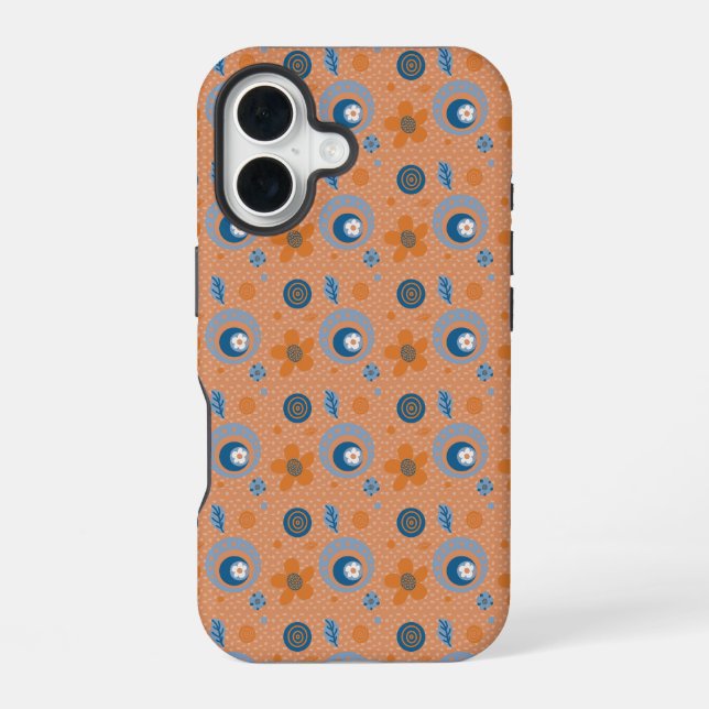 Zesty Summer Floral Pattern iPhone 16 Case (Back)