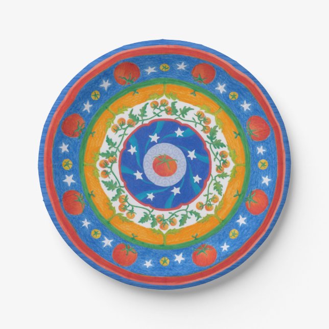 Zesty Tomato Party Plate (Front)