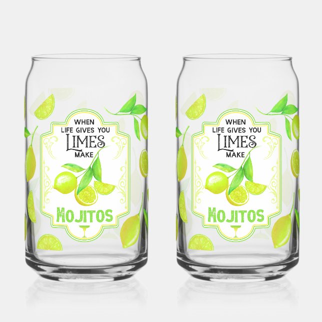 Zesty, When Life Gives You Limes, Make Mojitos' Can Glass (Left)