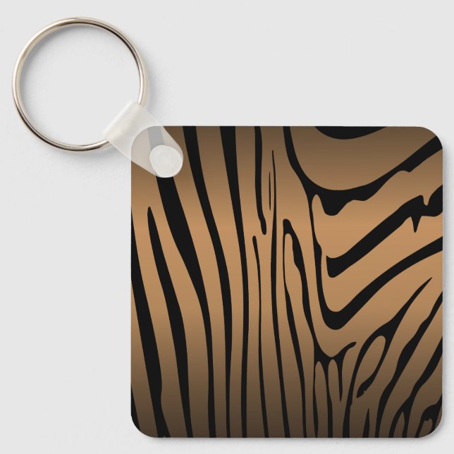 Zesty Zebra Brown  Key Ring (Front)