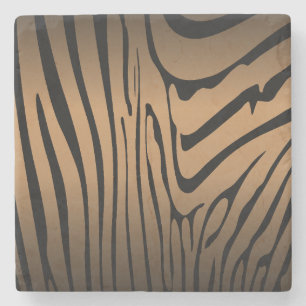 Zesty Zebra Brown Stone Coaster