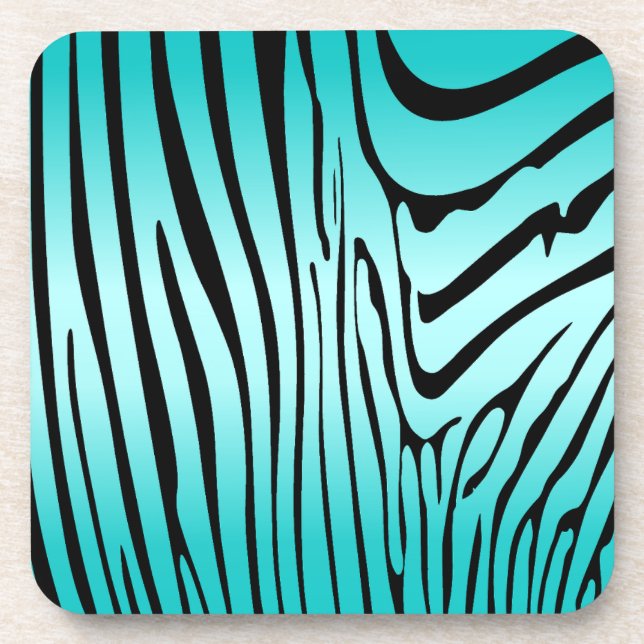 Zesty Zebra Cyan Coaster (Front)