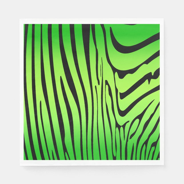 Zesty Zebra Green Napkin (Front)