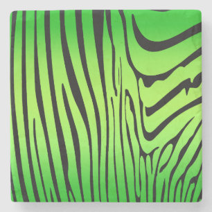 Zesty Zebra Green Stone Coaster