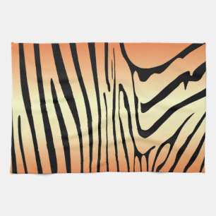 Zesty Zebra Orange Tea Towel
