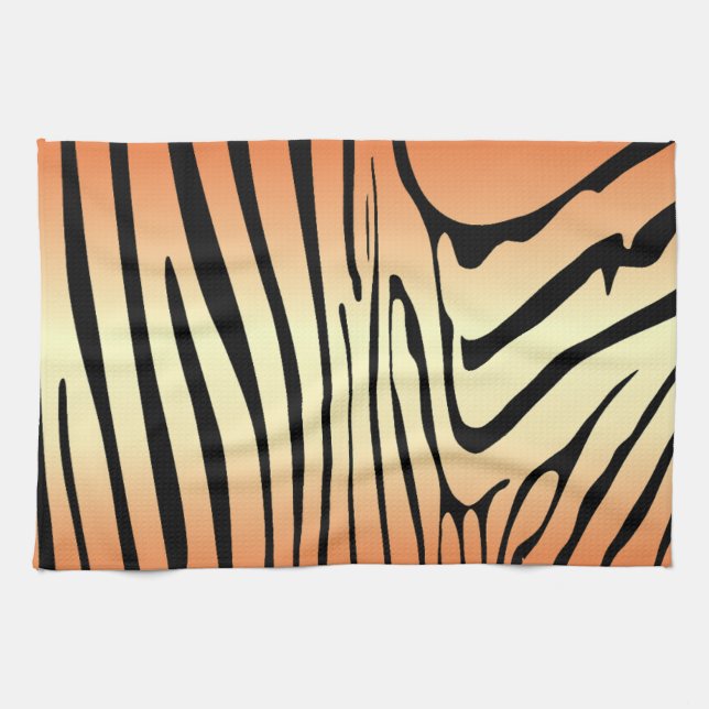 Zesty Zebra Orange Tea Towel (Horizontal)