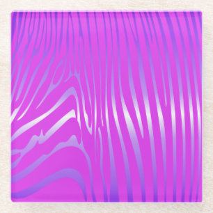 Zesty Zebra Pink Glass Coaster