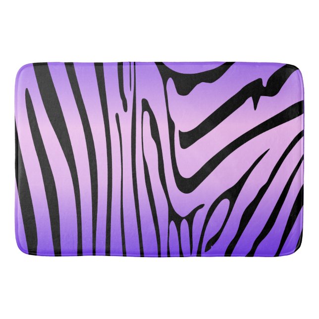 Zesty Zebra Purple Bath Mat (Front)