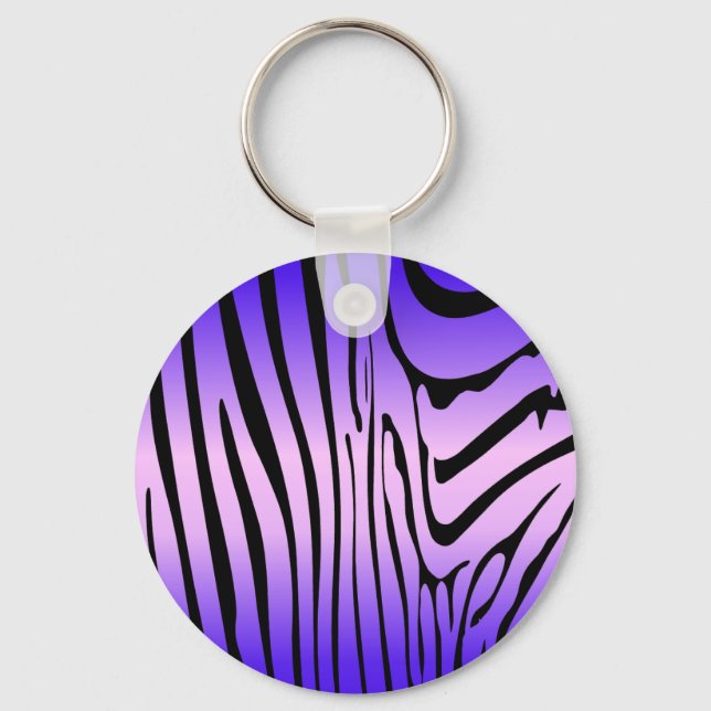 Zesty Zebra Purple Key Ring (Front)