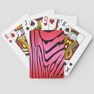 Zesty Zebra Red  Playing Cards