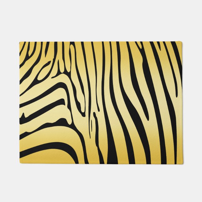 Zesty Zebra Yellow Doormat (Front)