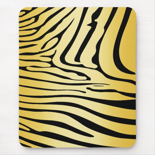 Zesty Zebra Yellow Mouse Mat (Front)