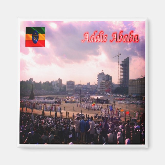 zET005 ADDIS ABABA, Meskal Square, Ethiopia,Fridge Magnet (Front)
