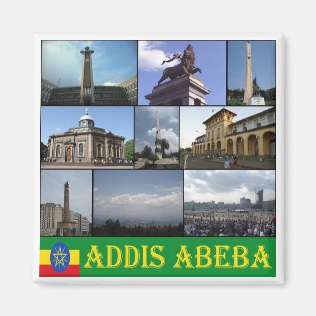 zET007 ADDIS ABABA, Mosaic, Ethiopia, Fridge Magnet (Front)