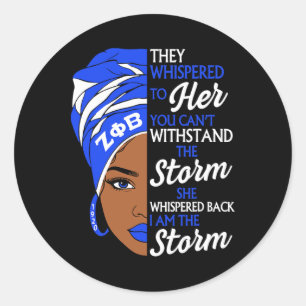 Zeta Phi Beta Sorority Black Women Pride Melanin A Classic Round Sticker